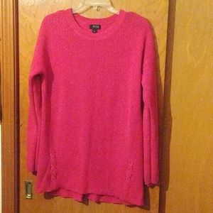 Ana size L pink long sleeve sweater. Has X's on both sides at the hem.